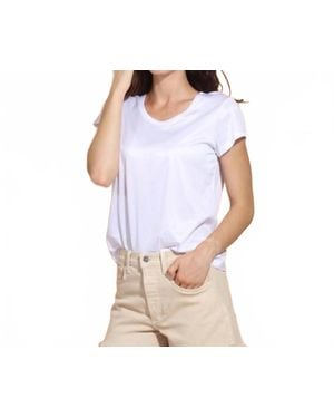 Jessie Liu Modal Scoop Neck Tee - White