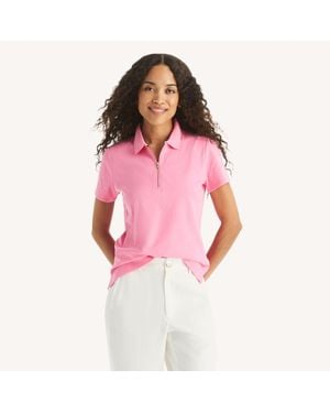 Nautica Zip-Up Polo - Pink