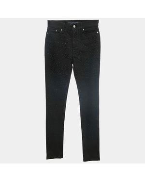 KARL LAGERFELD Studded Denim Skinny Jeans S Waist - Gray