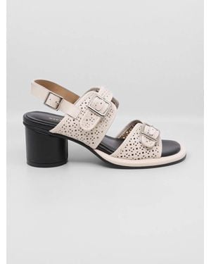All Black Triple Buckle Lady Sandals - Metallic