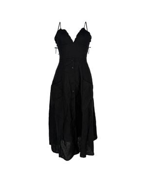 Reformation V-Neck Sleeveless Midi Dress - Black