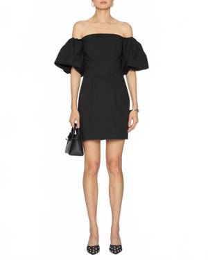 Caroline Constas Rebekah Bubble Sleeve Mini Dress - Black