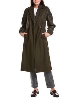 AllSaints Paulah Wool & Cashmere-Blend Coat - Green
