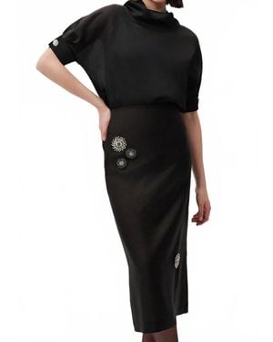 Exquise Susan Midi Skirt - Black