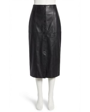 Z Supply Reine Faux Leather Midi Skirt - Black