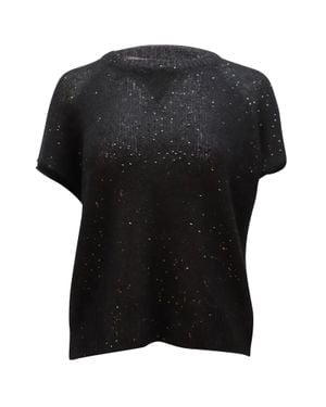ATM Sequin Knit Polyester Top - Black