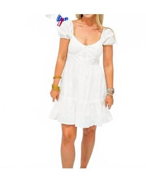 Blu Pepper Front Tie Mini Dress - White