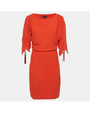 Maje Crepe Adjustable Sleeve Roan Mini Dress - Red