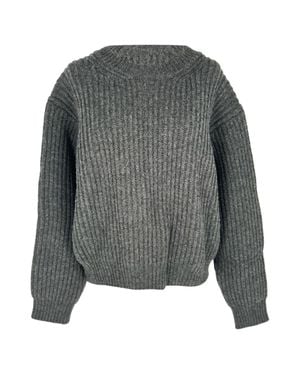 Acne Studios Boxy Rib-Knit Sweater - Gray
