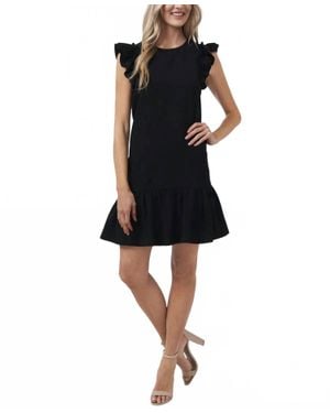 Cece Flutter Sleeve Shift Dress - Black