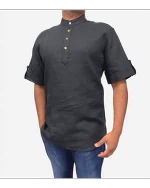 Inserch Collar Line Shirt - Black