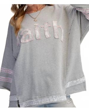 Easel Faith Patch Front Shirt - Gray