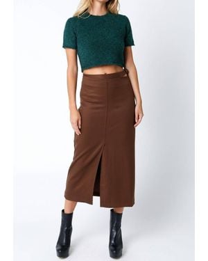 Olivaceous Gillian Crop Sweater - Green