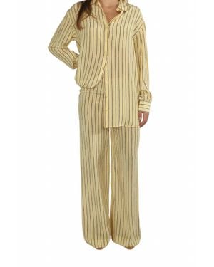 STAUD Stroll Silk Pant - Metallic