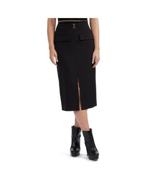 Ellen Tracy Buckle Cargo Skirt - Black