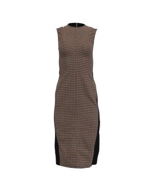Victoria Beckham Sleeveless Darted Midi Dress - Brown