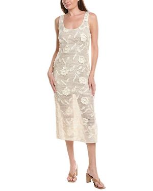 MILLY Sequin Crochet Cover-Up Maxi Dress - Natural