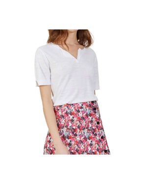 Maison Montagut Boheme Short Sleeve Knit Top - White