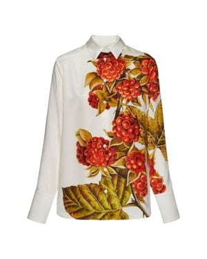 Ferragamo Botanical Print Long-Sleeved Shirt, Brand Size 38 Us - Multicolor