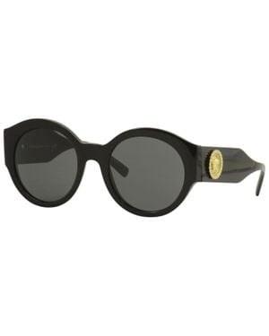 Versace Ve4380B Medisa Logo Oval Non-Polarized Sunglasses - Black