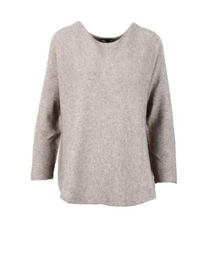 SPADALONGA Fuzzy Crewneck Sweater - Gray