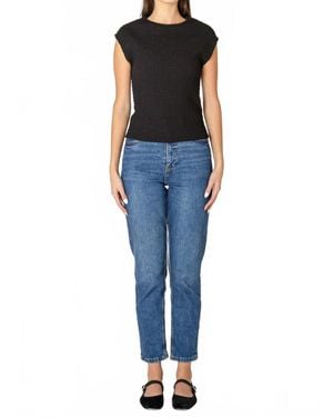 Dex Drop Shoulder Textured Top - Blue
