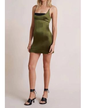 Bec & Bridge Bella Body Con Satin Mini Dress - Green