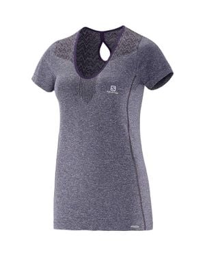 Salomon Elevate Short Sleeve Seamless Tee - Blue