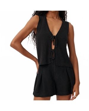 Bella Dahl Tie Front Vest - Black