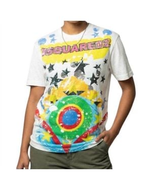 DSquared² Splatter Star Print T-Shirt - White