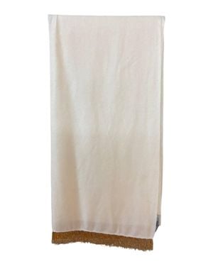 Bajra Pashmina Scarf With Bead Trim - Gray