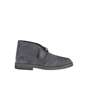 Clarks Blue Leather Men's Boot - Gray