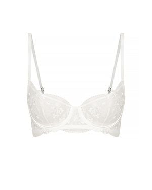 KAT THE LABEL Entice Balconette Lace Bra - White