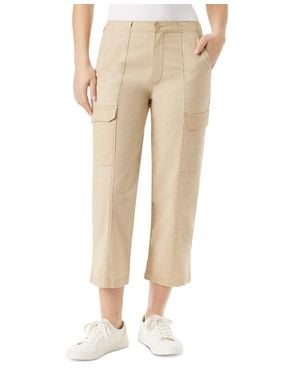 G.H. Bass & Co. Outdoor Split-Hem Cropped Cargo Pants Cream Split-Hem Fts696 - Natural