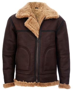 Infinity Leather B3 Shearling Sheepskin Aviator Jacket-Gloucester - Black