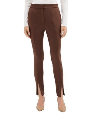 Theory High-Waisted Slim Slit Pant - Brown