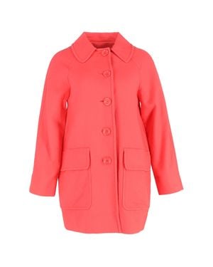 Moschino Single-Breasted Coat Wit Pockets - Red