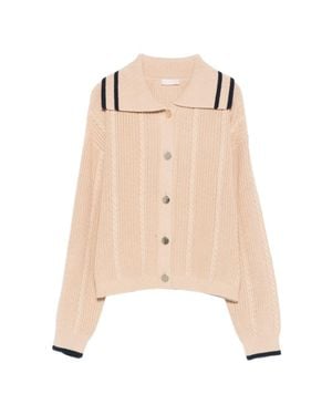 Liu Jo Cream Cable Knit Sweater - Natural