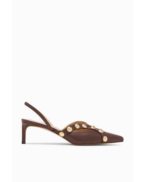 Ulla Johnson Vendome Studded Kitten Heel Sandals - Brown