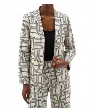 Joseph Ribkoff Geometric Blazer Jacket - Gray