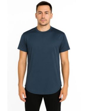 TRUEDAMES Curved Athletic Sports T-Shirt - Blue