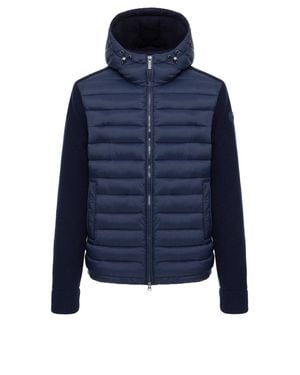 Colmar Quilted Knitted Hooded Jacket - Blue