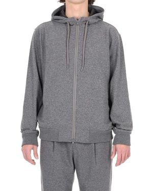 Herno Viscose-Blend Hooded Sweatshirt - Gray
