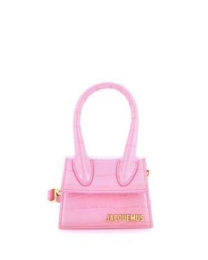 Jacquemus Le Chiquito Bag Crocodile Embossed Leather Mini - Pink