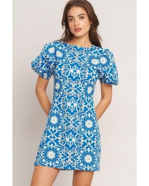 TRUEDAMES City Vibe Woven Mini Dress - Blue