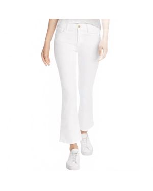 FRAME Denim Braid Waistband Le Crop Mini Boot Jean - White