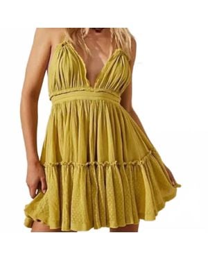 Free People 100 Degree Mini Dress - Yellow