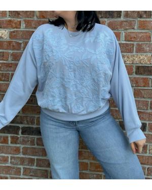 Davi & Dani Elevated Florals Top - Blue