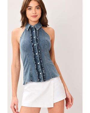 TRUEDAMES Babe Denim Top - Blue