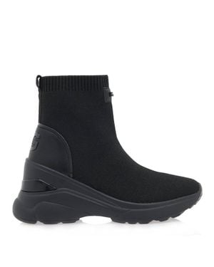 Renato Garini High Wedge Platform Slip On Sneaker - Black